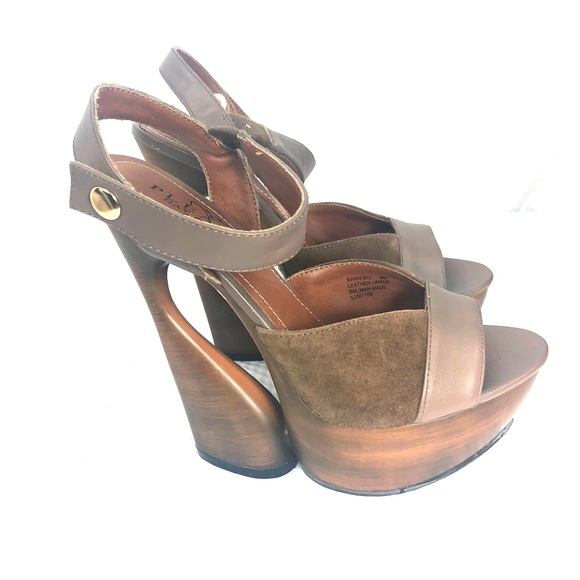 Pleaser Shoes - EUC-Pleaser Day&Nite Sculpted Heels,Suede/Leather